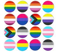 HOWAF 16 Broche Drapeau Arc En Ciel Pins LGBT Gay Pride Flag Bouton Badge Broche Drapeau Bisexuel Drapeau Lesbienne Drapeau Bi Drapeau Pansexuel Transgenre non Binaire Badge pour LGBT Accessoires