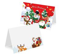 HOWAF 30 Marque Place de Noël Anniversaire Porte Nom Table en Papier Père Noël Arbre de Noël Cartes Porte Prénom Carte de Place Marque Table de Noël pour Décoration de Noël de Mariage de Fête d'hiver