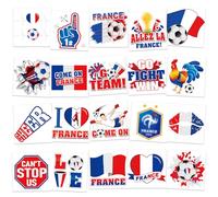 HOWAF 40 PCS Tatouage 2026 Football Coupe du Monde, Tatouage Ephemere Drapeau Francais Faux Tatouages pour Kit Supporter France, Décorations 2026 Football Coupe du Monde