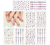 Howaf 400+ motif Licorne Autocollants pour Ongles, 3D Nail Art Autocollants Nail Sticker Ongles Manucure Accessories Noël Nail Décoration, Enfant Anniversaire Petit Cadeau Pinata