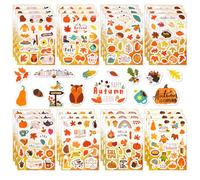 HOWAF 430+pcs Gommettes Automne, Stickers Automne Gommettes Autocollantes Deco Automne Feuilles Automne Citrouille Stickers Enfant Decoration Automne Fall Decor Thanksgiving Decorations, 24 Feuilles