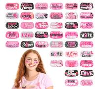 HOWAF 80pcs Tatouage Ephemere de Ruban Rose Cancer du Sein, Faux Tatouage Temporaire Ruban Octobre Rose Accessoires 2025 Inspirants Faux Tatouages Femmes Cadeaux de Sensibilisation au Cancer du Sein