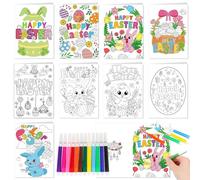 HOWAF 9 Carte de Paques à Colorier pour Enfants, Cartes de Pâques avec Enveloppe, Carte Paques, Carte Pâques Carte de Lapin Oeuf pour Cadeau Paques Enfant, Activité Paques Enfant