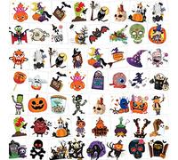 HOWAF 96pcs Tatouage Temporaire Enfant, Etanche Tatouage Ephémère de Halloween, Halloween Kit Tatouage pour Garcon Filles Cadeau Annivairesaire, Enfant fête d'halloween Cosplay Décorations