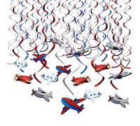 HOWAF Avion Motif Anniversaire Décoration Suspensions Tourbillons Guirlande de Plafond pour Bébé Filles garçons Enfants d'anniversaire Décorations Fournitures