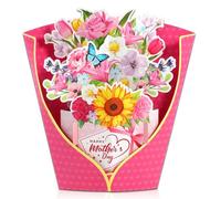 HOWAF Carte Fete des Meres 3D, Carte Fête des Mères Pop-up, Carte Bonne Fete Maman, Carte Pop Up 3D Bouquet de Fleurs pour Cadeau Maman, Cadeau Fete des Meres, Cadeaux Fête des Mères