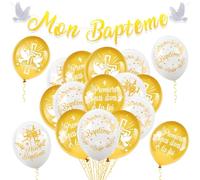 HOWAF Decoration Bapteme Garcon Fille, Ballon Bapteme Banderole Bapteme Guirlande Bapteme Mon Baptême Bannière, pour Cadeau Bapteme, Deco Bapteme, Décoration Baptême, Décoration Baby Shower