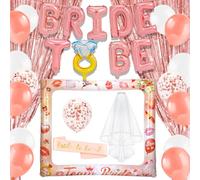HOWAF Decoration EVJF, EVJF Accessoire, Ballon EVJF, Bride to Be Ballon, Echarpe EVJF et Voile Mariée, Rideau, Team Bride Cadre Photo Gonflable pour Enterrement de vie de jeune fille Deco EVJF