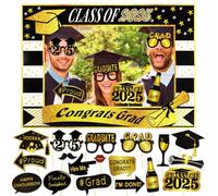 HOWAF Decoration pour la Remise des diplomes 2024, Cadre pour photomaton Congrats Grad Class of 2024 et 18 Accessoires pour photomaton de Remise des dipl?Mes pour Prom 2024 Graduation Party Favors