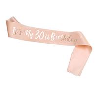 HOWAF Écharpe en satin or rose pour 30e anniversaire, inscription « It's My 30th » pour décoration, cadeau d'anniversaire pour femme, taille unique