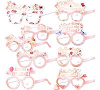 HOWAF Enterrement Team Mariée Lunette, 16 Pièces Or Rose Bride to Be Lunettes Team Bride Lunettes EVJF Photo Booth Mariage Décoration pour Future Mariée Enterrement de Vie de Jeune Fille Accessoire