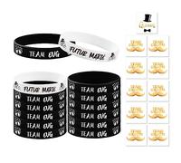 HOWAF EVG Accessoire, 12 Bracelets Futur Marié Bracelets Team EVG Futur Marié Tatouages Temporaires Futur Marié Team EVG pour Deguisement EVG Homme Cadeau Future Mariée Accessoires Mariage Fiançaille