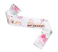 HOWAF EVJF Echarpe Team Bride Écharpe en Satin Enterrement de Vie de Jeune Fille Accessoires de fête de Nuit Mariage Or Rose EVJF Accessoire Déguisement pour soirée d’Enterrement de Vie de Jeune Fille