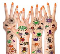 HOWAF Halloween Tatouages Temporaires pour Enfants, 84Pcs Halloween Tatouages d'araignée Enfants Tatouage Autocollants pour Halloween Party Costume, Tatouages éphémères, Enfants de fête Cadeau