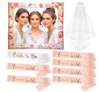 HOWAF Kit EVJF Accessoire, Echarpe EVJF, Team Bride, Echarpe Future Mariée et Voile Mariée, Cadre Photo Gonflable pour Enterrement de Vie de Jeune Fille pour Deguisement EVJF, Decoration EVJF