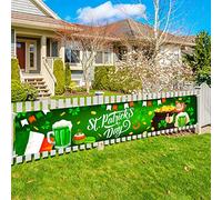 HOWAF Longue Saint Patrick Bannière pour Saint-Patrick Décoration, Irlandaise Bannière Parade Drapeau pour Saint Patrick Table Mur Jardin Décoration, pour Saint-Patrick Intérieur Extérieur 210 * 40cm