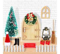 HOWAF Lutin de Noël Accessoires, 15 Porte Lutin Farceur de Noel Accessoire Kit de Noël Miniature avec Noel Porte De Lutin Arbre De Noël Lampe à Huile Arbre de Noël Balai Tapi Miniature Accessoire Noel