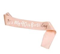 HOWAF Or Rose 40Anniversaire Écharpe, Sash pour 40 Ans, Cadeau Fête Faveur Décoration Accessoires pour Femme