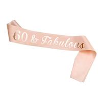 HOWAF Or Rose 60 Ans Écharpe, 60 & Fabulous Satin Sash pour Anniversaire Cadeau Fête Faveur Décoration Accessoires pour Femme