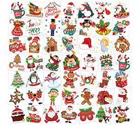 HOWAF Tatouage Enfant, Fluorescent Tatouage Ephemere Enfant, 96 Feuilles Noël Tatouage Temporaire pour Enfants Fille Garcons Décorations de Fête d'anniversaire Sac De Noël Cadeau Pinata