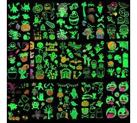 HOWAF Tatouage Halloween Enfant, Fluorescent Tatouages ephémères Enfant Fille Garcon, Étanche Halloween Tatouages Autocollants pour Enfant fête d'halloween Cadeau Annivairesaire, 16 Feuilles