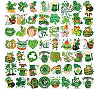 HOWAF Tatouages de trèfle, 96 feuilles Lumineux Saint-Patrick Tatouage temporaire trèfle Autocollants de tatouage ephemere de Lutin pour enfants adultes Accessoires de la Saint-Patrick Décoration