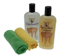 Howard Huile de planche à découper et après-shampoing Howard Butcher Block (355 ml) avec chiffons pour une utilisation sur blocs de boucher, planches à pain, planches à découper et ustensiles de