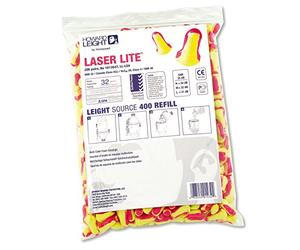 Howard Leight LASER LITE Bouchons d'Oreille à Usage Unique en Mousse en Polyuréthane, Taille Unique, Magenta et Jaune, T-Forme, Sans Cordon, SNR 35 dB, 1013047 (Sachet Recharge de 200 Paires)