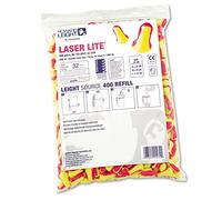 Howard Leight Laser-Lite Bouchons d'Oreille à Usage Unique en Polyuréthane, Taille Unique, Jaune et Rouge, T-Forme, SNR 35 dB, 1013047 (200 Paires)