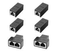 HOWAWU Lot de 4 coupleurs Ethernet RJ45 en ligne et 2 connecteurs répartiteurs 1 à 2, rallonge de câble Ethernet compatible avec Cat8/Cat7/Cat6/Cat5e/Cat5 pour PC routeur PS5 Xbox femelle vers femelle