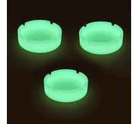HOWDIA Lot de 3 cendriers lumineux en silicone - Petit cendrier pour extérieur et terrasse - Brille dans le noir - Cendrier mignon pour la maison - Résistant aux hautes températures et à la chaleur