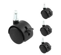 HOWDIA Lot de 4 roulettes pivotantes M8 8 mm avec tige circlip | Roues en nylon de 3,8 cm, très résistantes avec frein | Convient aux trous de 8 mm (20 mm de profondeur) | Pour chariot/table/étagère