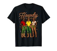Howdy Black Cowgirl Women Western Rodeo Melanin Juneteenth T-Shirt