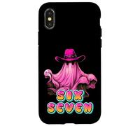 Howdy Chapeau de Cowboy Rose fantôme Effrayant Mignon Meme Six Sept Coque pour iPhone X/XS