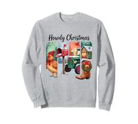 Howdy Christmas Rustic Holiday Country Scene Sweatshirt