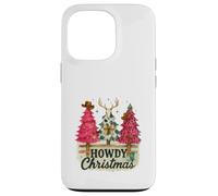 Howdy Christmas Western Trees Cowprint Leopard Cowboy Coque pour iPhone 13 Pro
