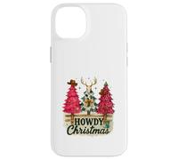 Howdy Christmas Western Trees Cowprint Leopard Cowboy Coque pour iPhone 14 Plus