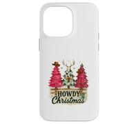 Howdy Christmas Western Trees Cowprint Leopard Cowboy Coque pour iPhone 14 Pro Max