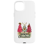 Howdy Christmas Western Trees Cowprint Leopard Cowboy Coque pour iPhone 15 Plus