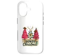 Howdy Christmas Western Trees Cowprint Leopard Cowboy Coque pour iPhone 17