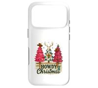 Howdy Christmas Western Trees Cowprint Leopard Cowboy Coque pour iPhone 17 Pro