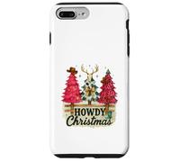 Howdy Christmas Western Trees Cowprint Leopard Cowboy Coque pour iPhone 7 Plus/8 Plus