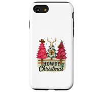 Howdy Christmas Western Trees Cowprint Leopard Cowboy Coque pour iPhone SE (2020) / 7/8