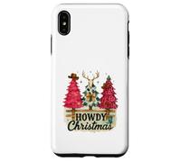 Howdy Christmas Western Trees Cowprint Leopard Cowboy Coque pour iPhone XS Max