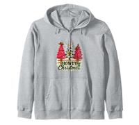 Howdy Christmas Western Trees Cowprint Leopard Cowboy Sweat à Capuche