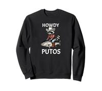 Howdy Cowboy Raccoon Riding Fish Funny Western Humor Apparel Sweatshirt