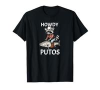 Howdy Cowboy Raccoon Riding Fish Funny Western Humor Apparel T-Shirt