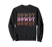 Howdy Cowgirl Bottes Western Graphic Retro Rose Sweatshirt