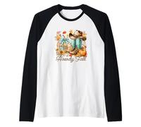 Howdy Fall Chapeau de Cowgirl en Patchwork Citrouille Manche Raglan