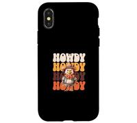 Howdy Fall Turkey Western Cowboy Thanksgiving Groovy Cowgirl Coque pour iPhone X/XS
